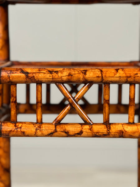Antique Tiger Bamboo Side Table