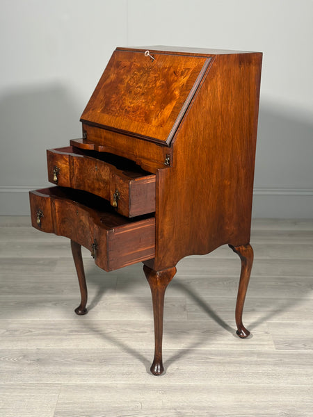 Small Antique Burr Walnut Writing Bureau c.1930