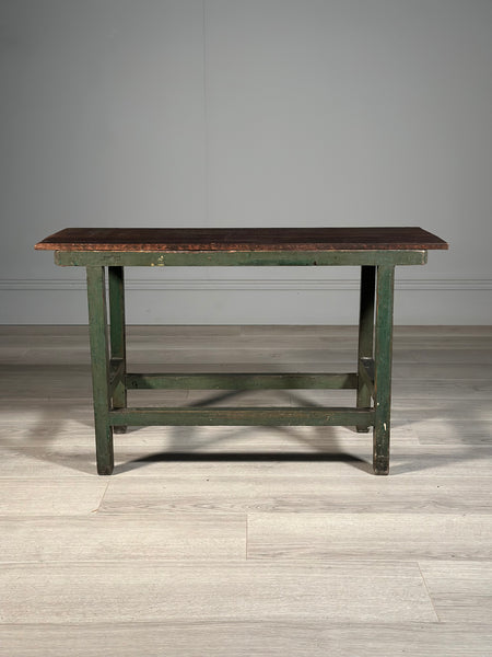 Antique Side table In Original Green Paint