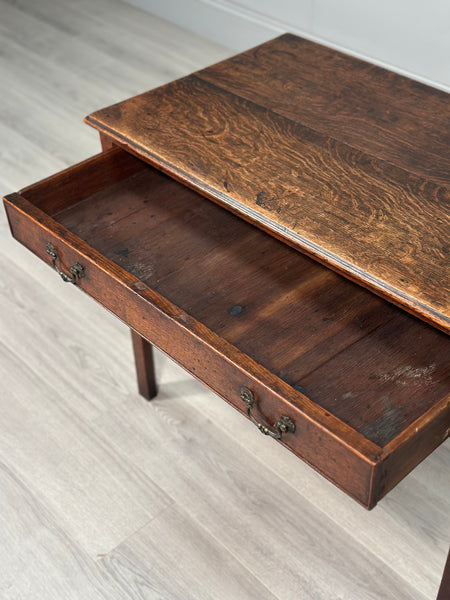 Antique Georgian Oak & Elm Side Table