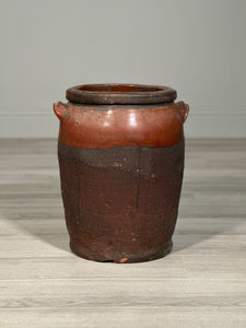 Large Antique Glazed Terracotta Pot