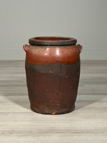 Large Antique Glazed Terracotta Pot
