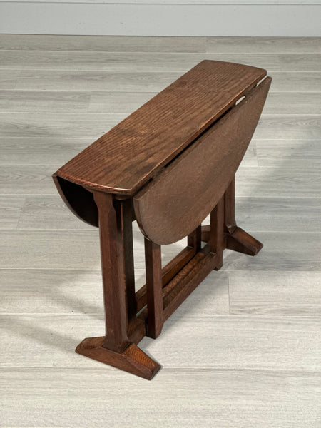 Small Antique Cotswold Oak Drop Leaf Occasional Table