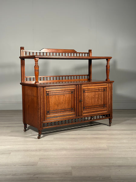 Antique Aesthetic Movement Walnut Buffet Sideboard C.1900