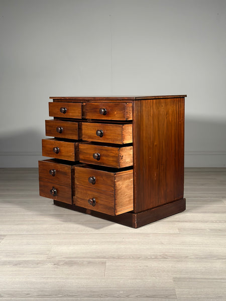 Antique Mahogany Bank Of Drawers