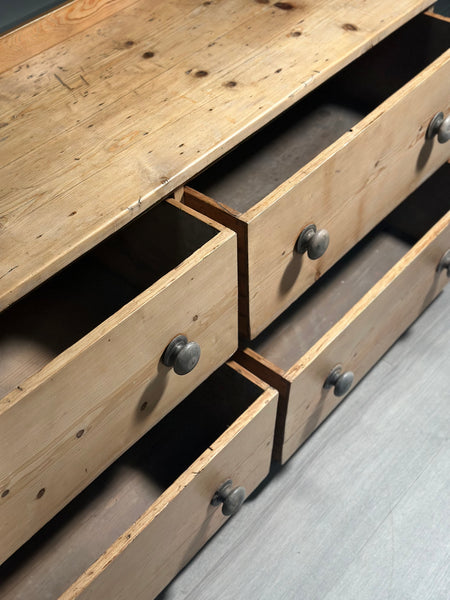 Antique Pine Bank Of Drawers