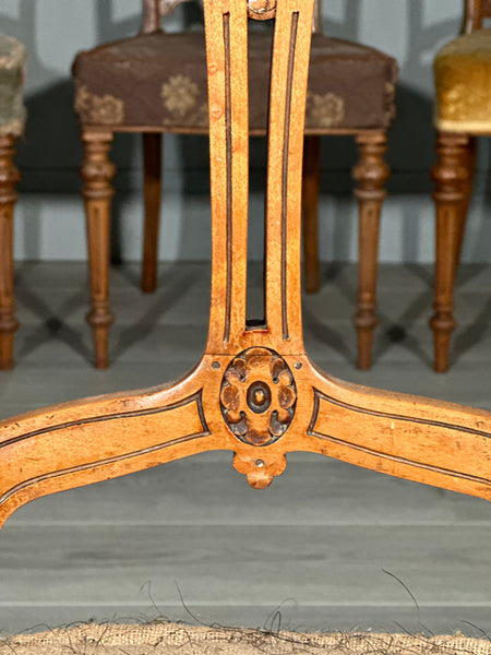 Set Of 4 19th Century Birds Eye Maple Aesthetic Movement Dining Chairs C.1870