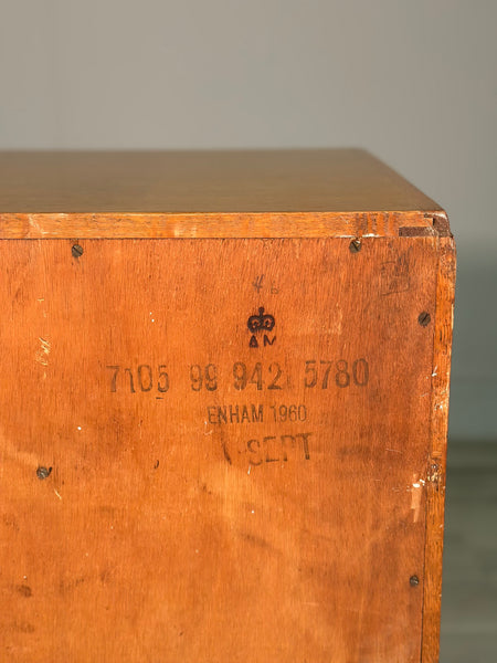 Light Oak Military Chest Of Drawers c.1960