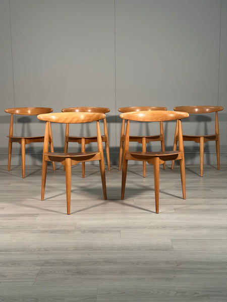 Set of 6 Hans Wegner Fh4103 “Heart” Dining Chairs c.1950’s