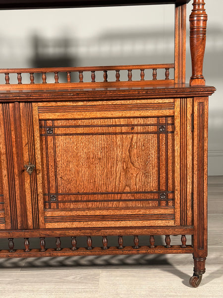 Antique Aesthetic Movement Walnut Buffet Sideboard C.1900