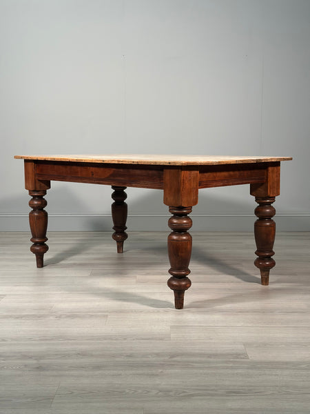 Victorian Pine Top Dining Table