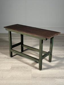 Antique Side table In Original Green Paint
