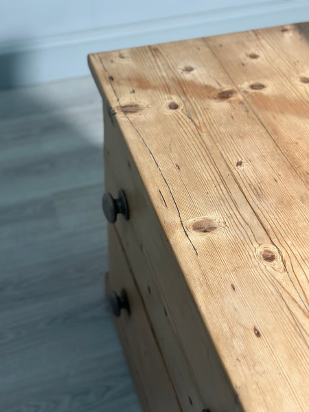 Antique Pine Bank Of Drawers