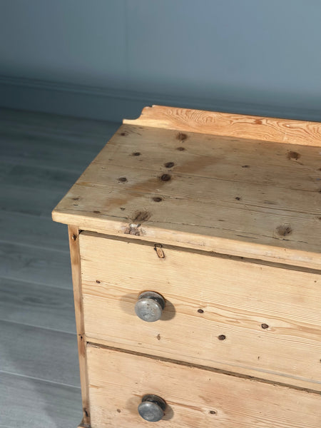 Antique Pine Bank Of Drawers
