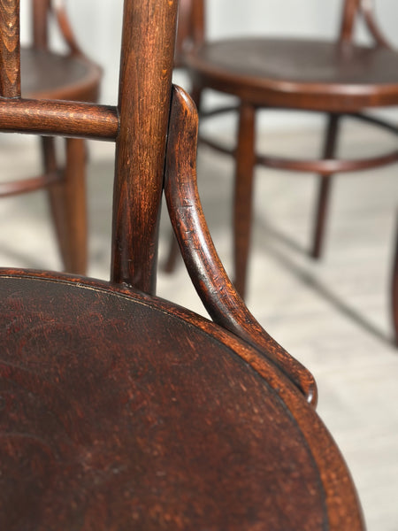 Four Bentwood Bistro Chairs by Fischel c.1910