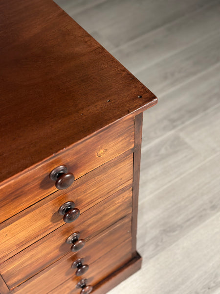 Antique Mahogany Bank Of Drawers
