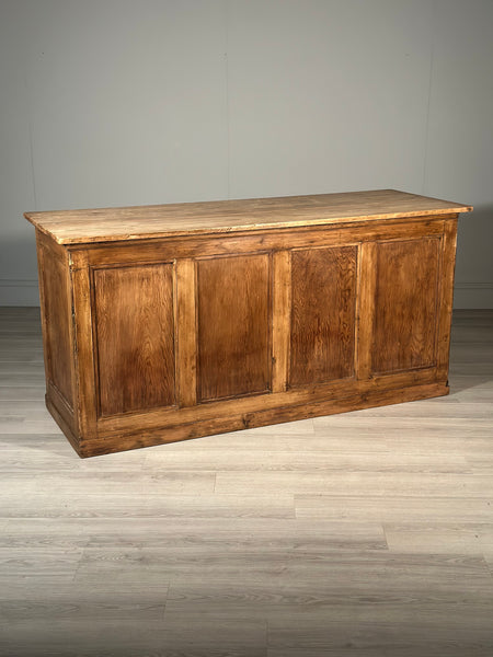 Large Antique Pine Shop Counter