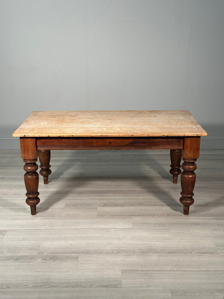 Victorian Pine Top Dining Table