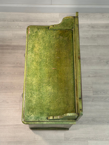 19th Century Pine Chest Of Drawer’s In Green Scumble Paint
