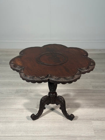 Carved Oak Antique Occasional Table By Walter Carter Harrod’s
