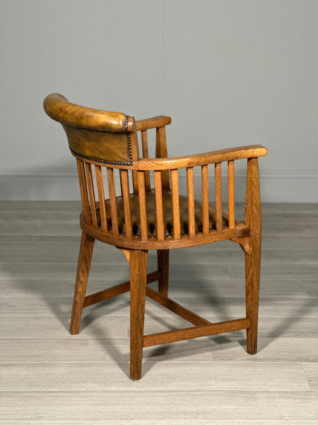 Edwardian Oak And Leather Desk Chair