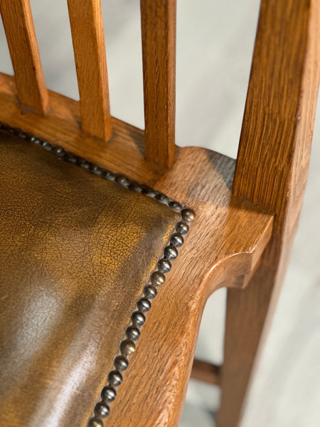 Edwardian Oak And Leather Desk Chair