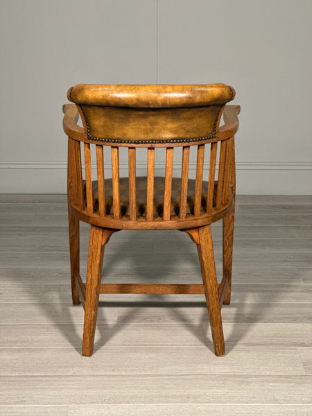 Edwardian Oak And Leather Desk Chair