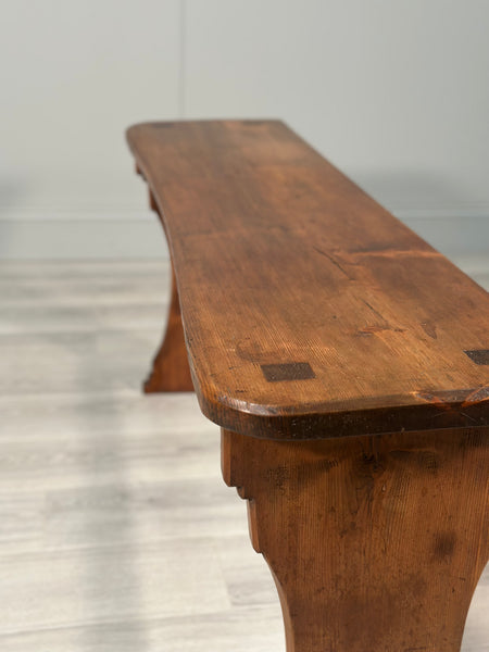 Arts and Crafts Pine Bench C.1900
