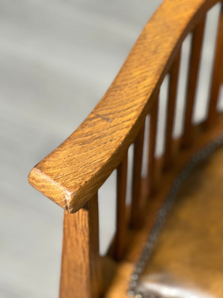 Edwardian Oak And Leather Desk Chair