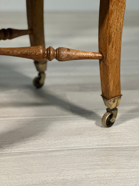 Antique Oak And Leather Desk Chair