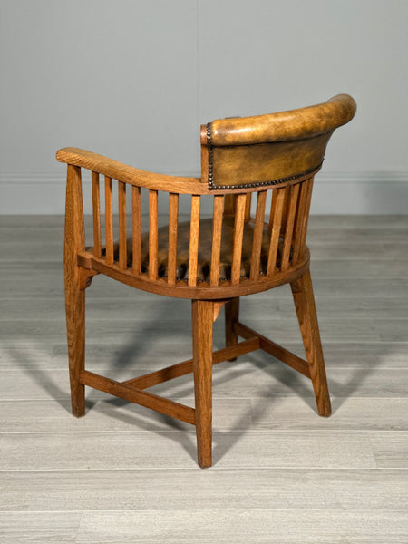 Edwardian Oak And Leather Desk Chair