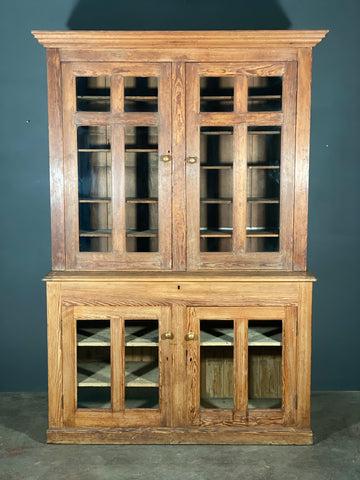 Large Pitch Pine School Cabinet