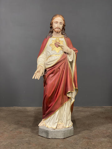 Large Statue Of The Sacred Heart of Jesus Christ c1963