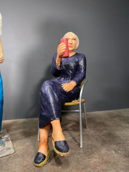 Life Size Fibreglass Sculpture's Of Man And Women By Paul Williams