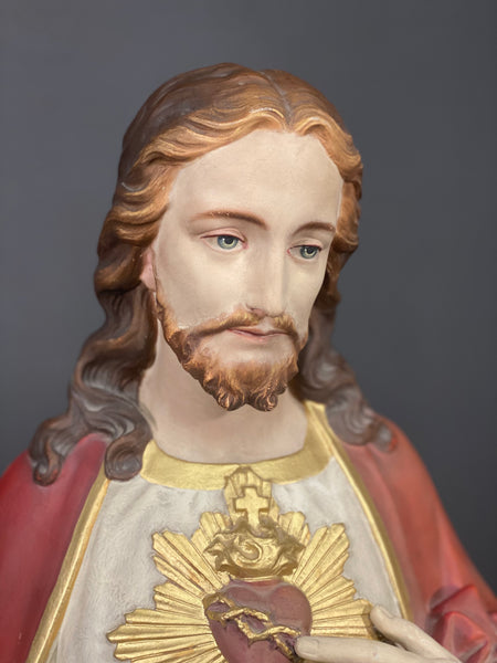 Large Statue Of The Sacred Heart of Jesus Christ c1963