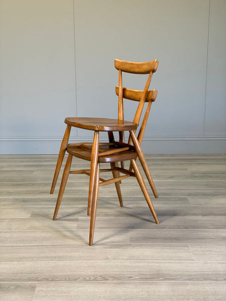Pair Of Adult Ercol Stacking Chairs