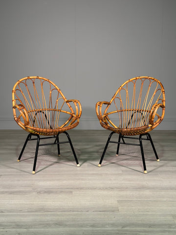 Vintage Italian Bamboo Chairs 1960’s