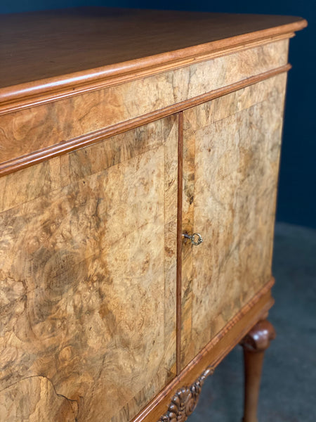 Burr Walnut Cabinet by T Justice & Sons of Dundee