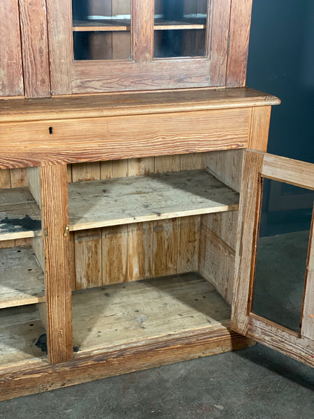 Large Pitch Pine School Cabinet