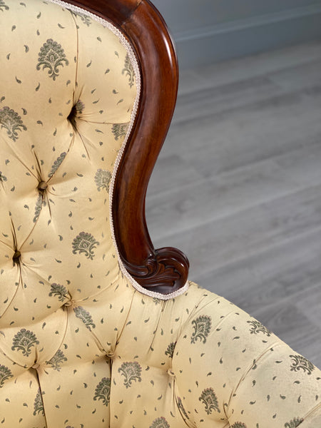 Victorian Style Balloon Back Armchair