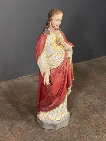 Large Statue Of The Sacred Heart of Jesus Christ c1963