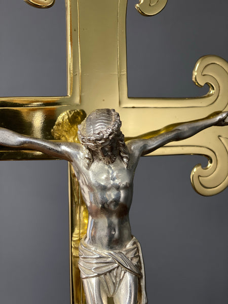 Vintage Large Brass Church Altar Cross