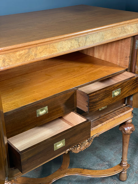 Burr Walnut Cabinet by T Justice & Sons of Dundee