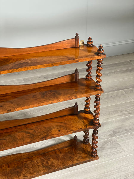 19th Century Burr Walnut Wall Hanging Shelves