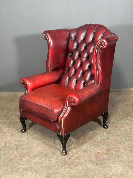 Vintage Chesterfield Wing Back Armchair