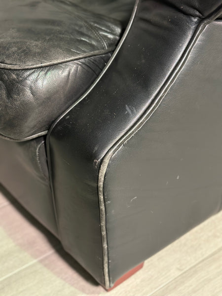 Black Leather Danish Armchair c.1980’s