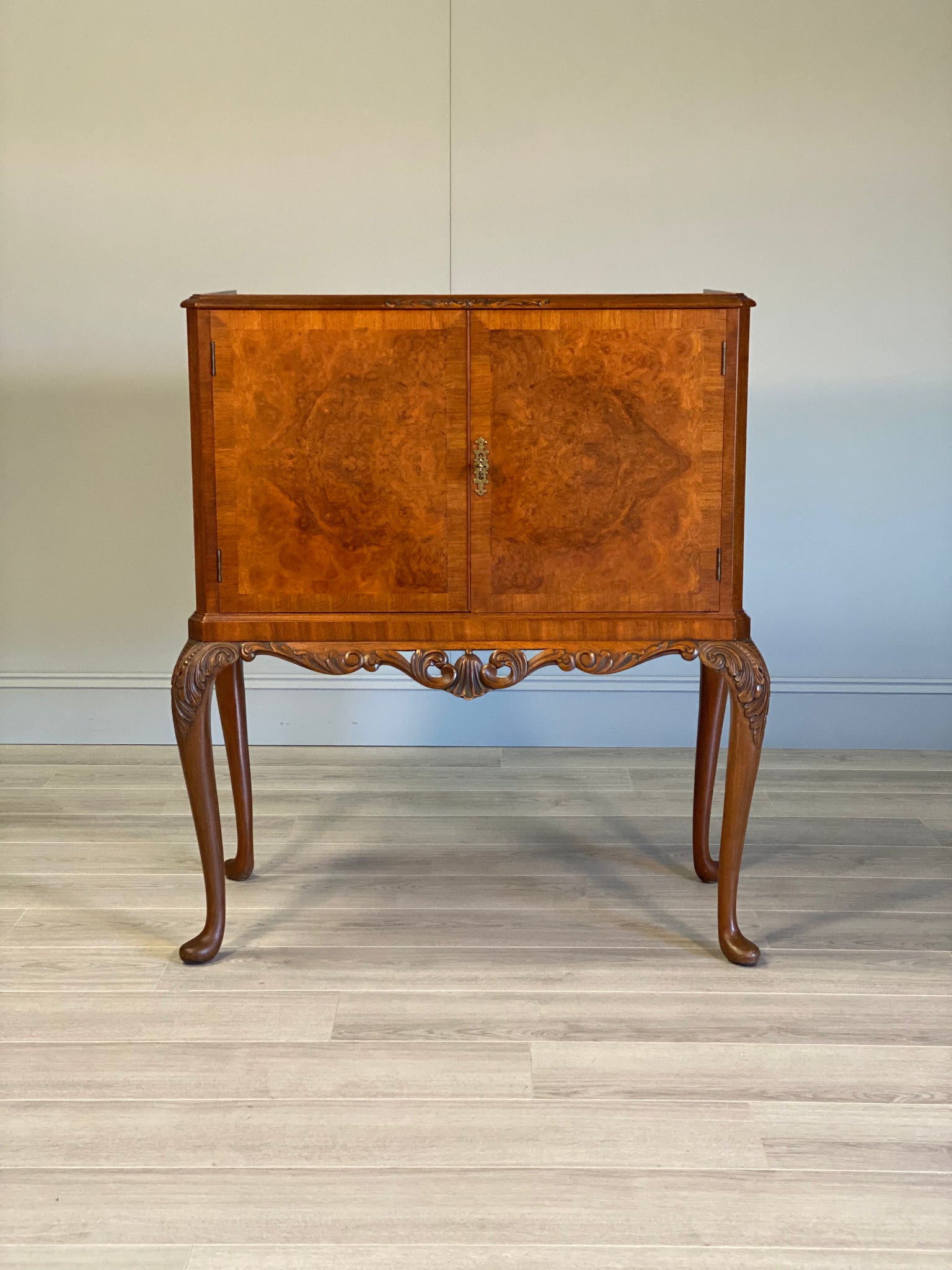 Mid 20th Century Burr Walnut Cocktail Cabinet