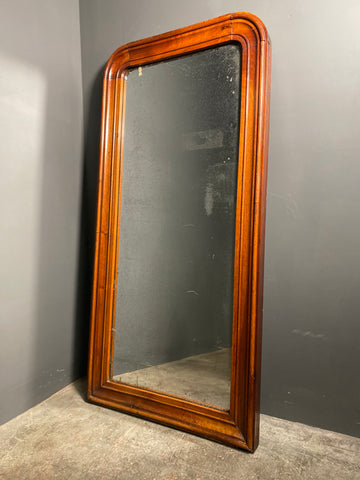 Large Victorian Mahogany Mirror With Distressed Mercury Plate