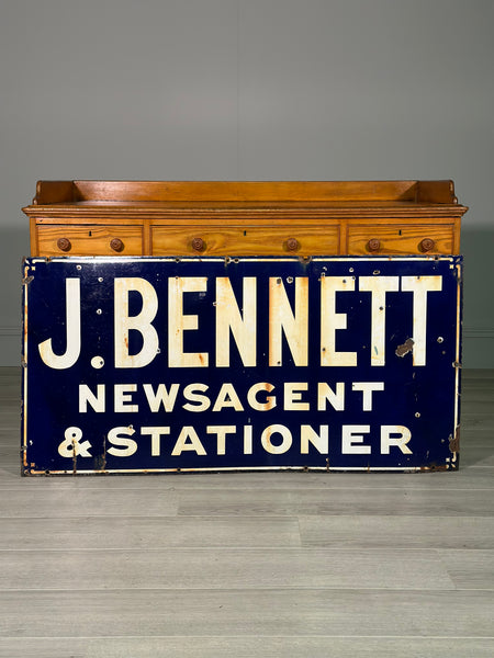 Large Vintage Enamel Newsagent Sign