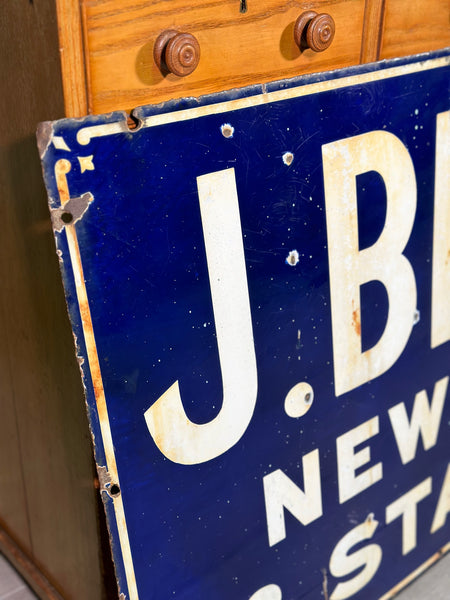 Large Vintage Enamel Newsagent Sign